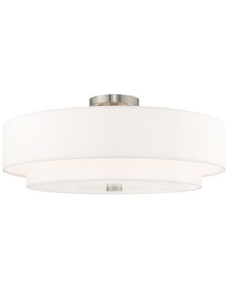Livex Lighting Livex Meridian 5 Light Brushed Nickel Ceiling Mount