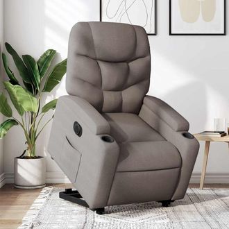 vidaXL Vidaxl - Sill&oacute;n El&eacute;ctrico Reclinable Elevable De Tela Gris Taupe