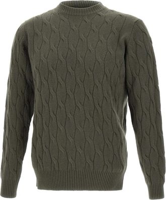 FILIPPO DE LAURENTIIS Round-neck Truien - Heren - Ronde hals truien - Groen - XL - Truien & Vesten