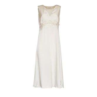 P.A.R.O.S.H. Paky Lace Detail V-Neck Maxi Dress