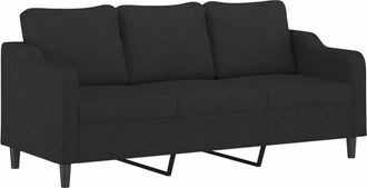vidaXL Sof&aacute; De 3 Plazas De Tela Negro 180 Cm Vidaxl