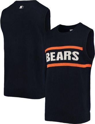 Starter Mens Starter Navy/Orange Chicago Bears Player Sweater Vest at Nordstrom, Size Xxx-Large