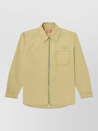 Diesel zip shirt jacket chest pocket collar