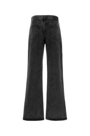 Alexander McQueen Mens Grey Denim Jeans Blackwashed Exteiror: Cotton
