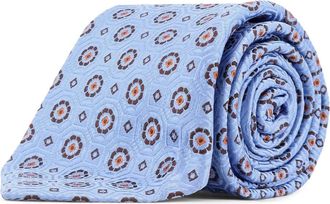 Kiton Cravatta con motivo geometrico - Blu