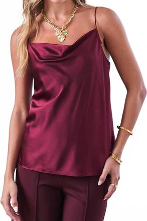 Current Air Cowl Neck Cami Top In Wine