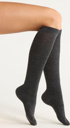 Nordstrom Knee High Merino Wool Blend Socks in Charcoal Heather at Nordstrom, Size 9
