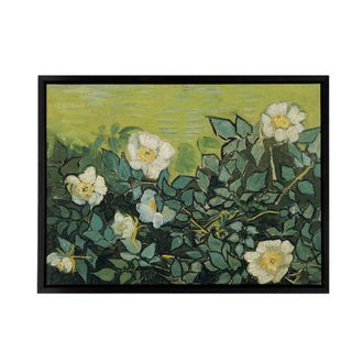 Artery8 Vincent Van Gogh Wild Roses Floral Framed Canvas Wall Art Print | Size: W24 x H32