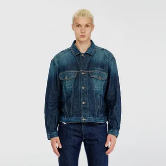 Diesel Trucker jacket in selvedge denim - Denim Jackets - Unisex - Blue