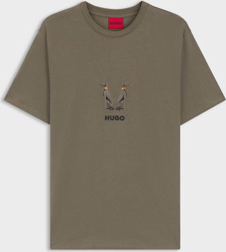 HUGO BOSS Mens Dugolini T-Shirt in Sage Green Cotton - Size X-Large