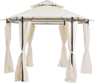 Beliani Cenador metal 350 cm 350 cm beige