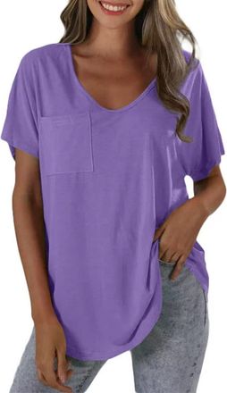 Generic Short Sleeve Tops for Women UK My Orders, Plus Size Crew Neck Ladies Blouses Size 16 UK Breathable Button Down Lightweight Summer Clothes Leaving Gift