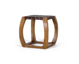 Giner&Colomer Taburete artesanal en madera maciza de mindi