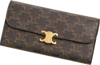 Celine Brown Pvc Long Wallet (Bi-Fold) (Pre-Owned)