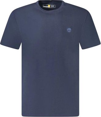 Timberland Blauw Slim Fit Crew Neck T-shirt met Logo - Heren - T-shirts - Blauw - M - Katoen - Tops