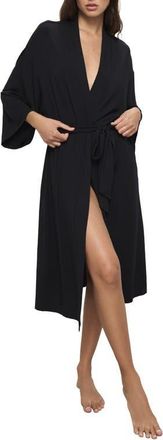 Eberjey Gisele Longline Robe in Black at Nordstrom, Size X-Small