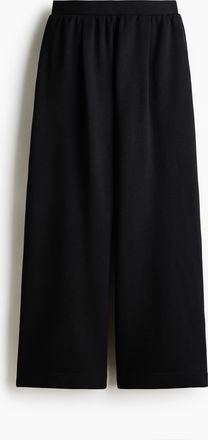 H&M Weite Interlock-Joggpants - Schwarz