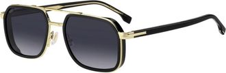 HUGO BOSS 1724/S 2M2(9O) Zonnebril - Heren - Zonnebrillen - Geel - 55 MM - Polyester - Accessoires