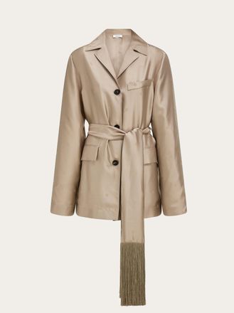 Ferragamo Women Silk over shirt Brown