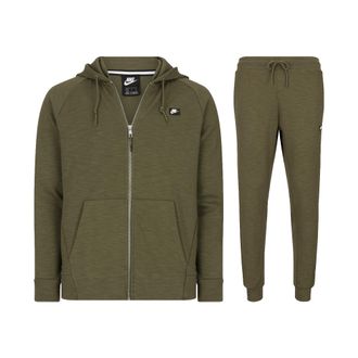 Nike Sportswear Mens Optic Full Zip Tracksuit, Olive Cotton - Size Small