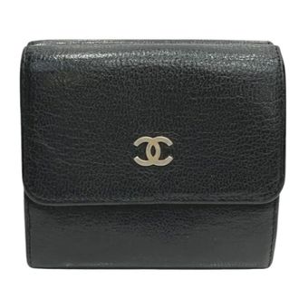 Chanel Pre-owned Wallets, female, Black, Size: ONE SIZE Pre-owned Vintage Leather Wallet