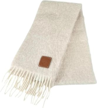 Loewe Pre-owned Stola - Dames - Vintage Accessoires - Beige - ONE Size - Wol - Vintage