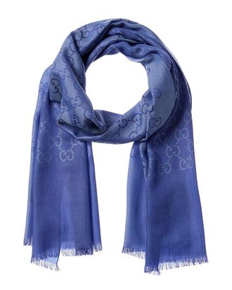 Gucci Logo Jacquard Wool & Silk-Blend Scarf