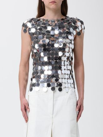 Paco Rabanne Top in maglia metallica e paillettes