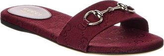 Gucci Horsebit Gg Canvas Sandal