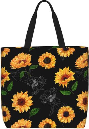 Generic Women Handbag Sumflower Daily Bag Casual Folding Shopping Bags, For Wedding, Holiday, Christmas, School, Swim