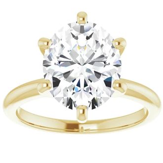 Pompeii3 3 Ct Oval Moissanite Solitaire Engagement Ring 14k Yellow Gold