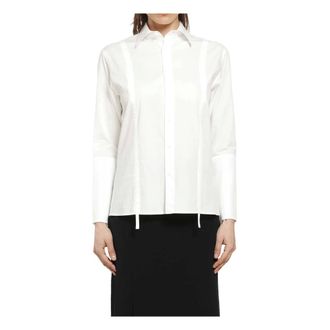 Yohji Yamamoto Broad Gather Detail Shirt - female - Yohji Yamamoto - Shirts - White - S - Blouses & Shirts