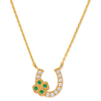 Girls Crew Lucky Charm Horseshoe Pendant Necklace in Gold at Nordstrom