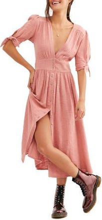 Free People Love of My Life Midi Shirtdress in Pink Flower at Nordstrom Rack, Size Medium