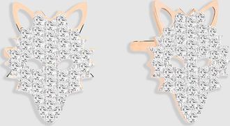 Ginette NY Boucles doreilles Wolf Or Rose Diamants