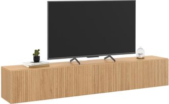 IDMarket Idmarket - Meuble Tv 180 Cm Suspendu Juliette Effet Lattes