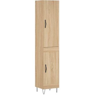vidaXL vidaXL Credenza Rovere Sonoma 34,5x34x180 cm in Legno Multistrato