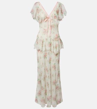 D&ocirc;en D&ocirc;en Amelisse floral silk georgette maxi dress