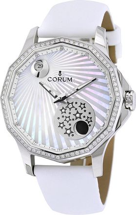 Corum Pre-owned Corum AdmiralS Cup Legend Diamond White Mother of Pearl Dial Ladies Watch 384.101.47/0F49 AA01