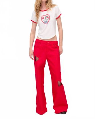 For Love & Lemons I Love You Tee In Red