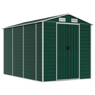 Berkfield Home Garden Shed Green 191x300x198 cm Galvanised Steel | Size: 191 x 300 x 198 cm