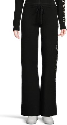 Juicy Couture Flare Leg Sweater Pants Womens Casual Pants Liquorice : LG (US 10-12), Polyester/Spandex