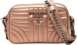 Prada Pre-owned Diagramme Crossbody Bag - Dames - Vintage Schoudertas - Bruin - ONE Size - Leer - Vintage