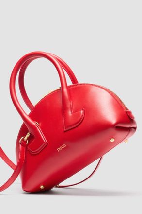 Patou Smooth Calf Leather Bowling Bag - Red