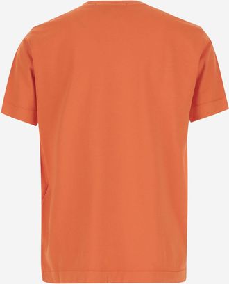 Stone Island Boys Cotton T-Shirt With Logo Orange T-Shirts And Polos