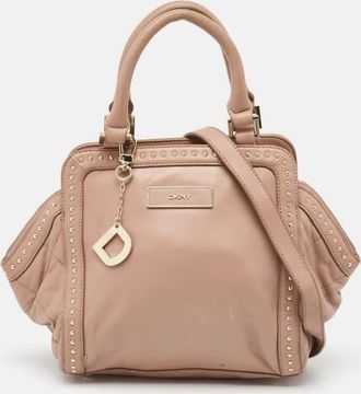 DKNY Dkny Old Rose Leather Studded Satchel