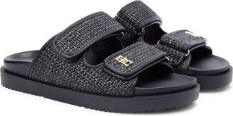 Tommy Hilfiger Muiltjes met dubbele bandjes van raffia