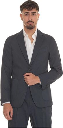 HUGO BOSS Gedeconstrueerd Jasje zonder Voering - Heren - Blazers - Blauw - 2XL - Linnen - Jassen