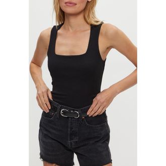 Michael Stars Maribel Square Neck Tank in Black at Nordstrom, Size Small