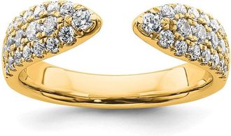 Diamond2Deal 14k Gold Lab Grown Diamond Wedding Band Ring 3/4Ct Clarity- VS Color- D-E